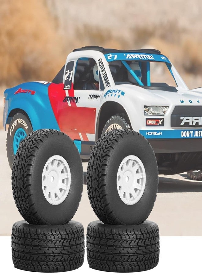 Gueiddi RC Car Tires Wheel, Rubber Tires and Plastic Wheel for 1/18 ARRMA Typhon GROM (1/14 White) - Image 4